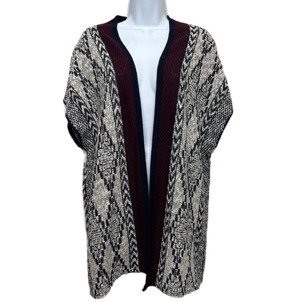 Charlotte Russe Gray Blue Open Style Cardigan Cap Sleeves Size Large